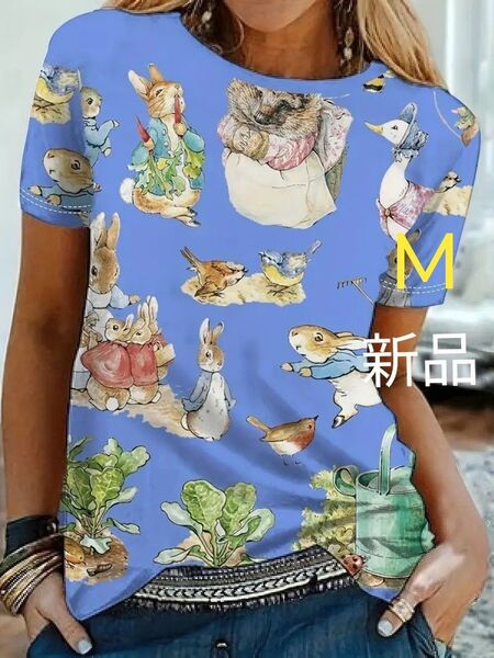 新品 ピーターラビット 半袖Tシャツうさぎ M