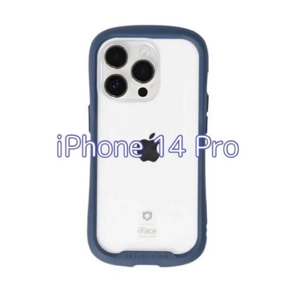 iFace Reflection iPhone 14 Pro 専用 ケース クリア 強化ガラス (ネイビー)