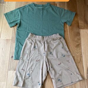 【エアリズム】キッズ120cm Tシャツ&ハーフパンツ 上下セット