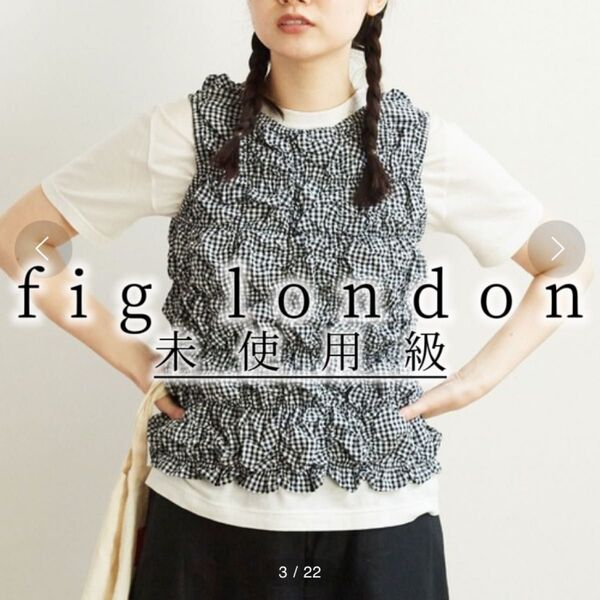 1未使用級 fig London uneven blouse フィグロンドン アニヴェン ブラウス ノースリーブトップス ポコポコ