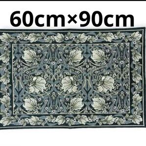 新品 モリス柄 シェニールフロアマット60cm×90cm インテリア