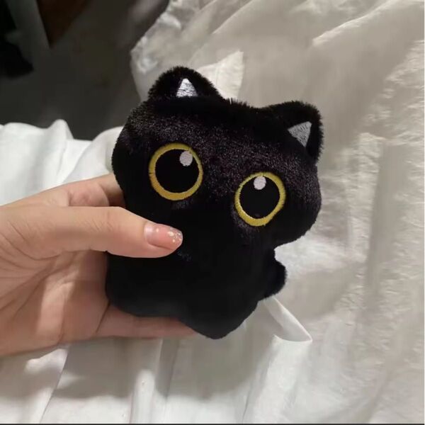 ぬいぐるみ 黒猫 キーホルダー