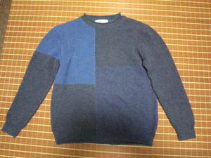 AD31★UNITED ARROWS GREEN LABEL RELAXING(ユナイテッドアローズグリーンレーベルリラクシング)★切替コットンニット/sizeM