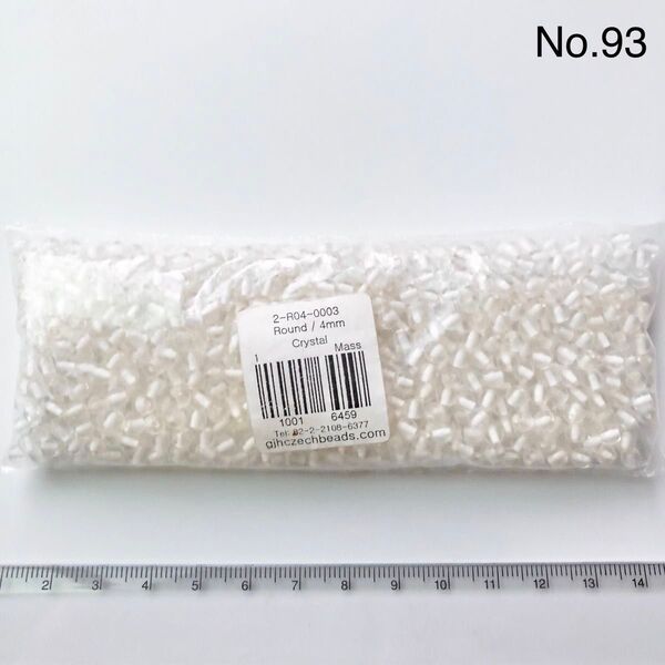 No.93 未開封品 チェコビーズ ラウンド 4mm 約1200個 クリスタル×ホワイト ◆2点限りです