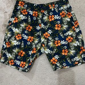 花柄 ショートパンツ ネイビー オレンジ BROWNY VINTAGE