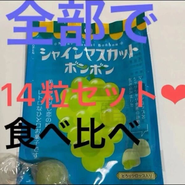 シャインマスカットボンボン1粒、ムラマツ製菓ボンボンお好きな味を13粒選んで下さい。食べ比べどうでしょうか?