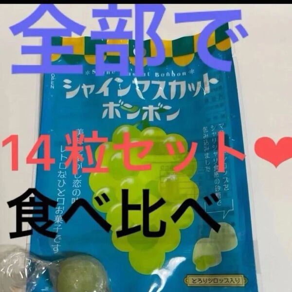 シャインマスカットボンボン1粒、ムラマツ製菓ボンボンお好きな味を13粒選んで下さい。食べ比べどうでしょうか?