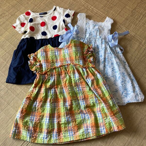 ワンピース 3枚 まとめ売り 90 サイズ 半袖 女の子