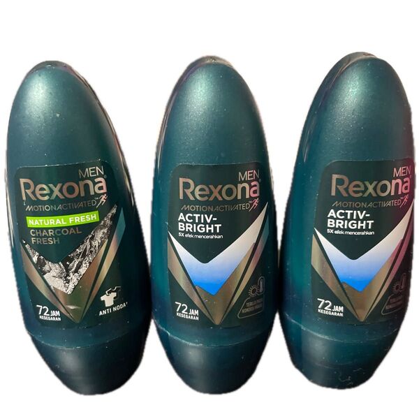Rexona レクソナ 制汗 デオドラント MEN 3本セット ロールオン 45ml チャコールフレッシュ アクティブブライト