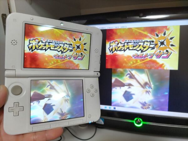 美品 ゲーム実況 3DSLL 『キャプチャー機能付き』ホワイト 偽トロ 本体 PCとの接続用ケーブル ★保証有★
