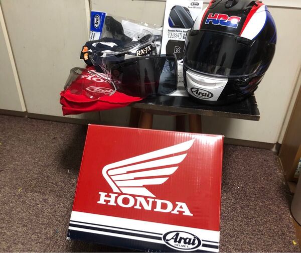 arai ホンダ HRCコラボ アライ RX-7X 中古 美品 L 付属品多数 元箱 ホンダ限定袋 HRC ヘルメット