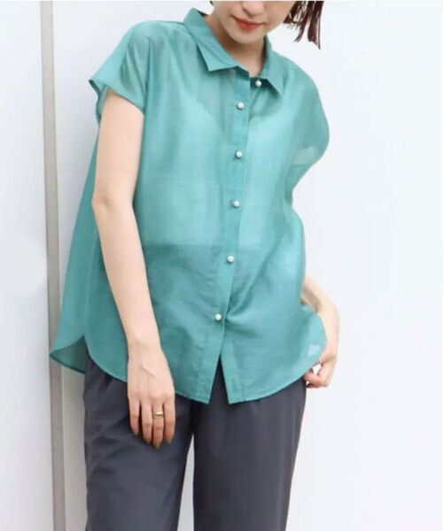 【最終価格】美品 NOLLEY’S ノーリーズ パールボタンシアーシャツ size38