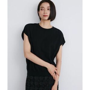 【本日限定価格】タグ付き新品 INED イネド ドライタッチフレンチスリーブニット ブラック 9号 定価15,950円