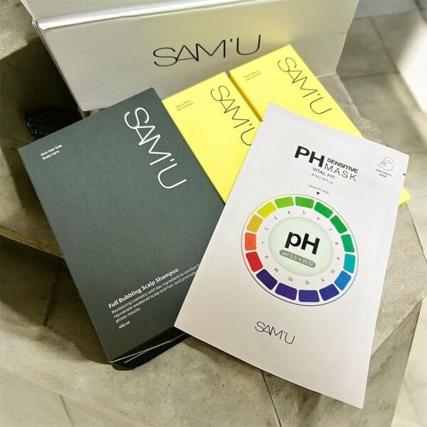 サミュ SAMU ビオチン シャンプー スチームシルキー トリートメント パック ノンシリコン 韓国 桃 コラボ セット ヘアケア