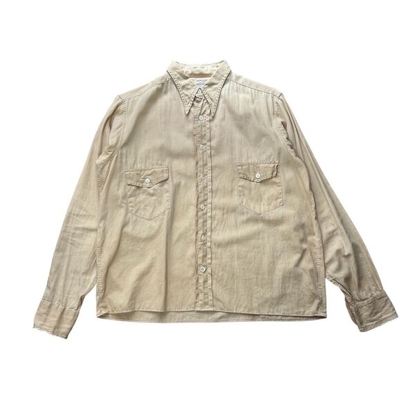 40s ヴィンテージシャツ コットンシャツ ドレスシャツ アメリカ製 サイズL 古着 ワークシャツ 40年代 50年代 アメカジ