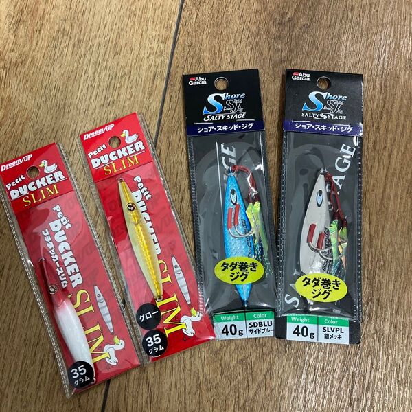 プチダッカースリム 35g 2色 ショアスキッドジグ 40g 2色 4個セット
