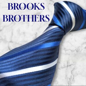 未使用級 ブルックスブラザーズ BROOKS BROTHERS ネクタイ ストライプ レジメンタル 紳士服 ブルー 青