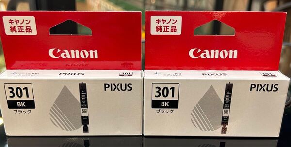 Canon キヤノン 純正 インクカートリッジ BCI-301BK 染料ブラック 2点セット