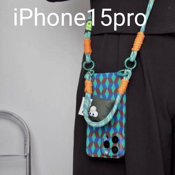 iPhone15proケース スマホ ハンド ショルダーストラップ 派手 可愛い 目立つ おしゃれ プレゼント 子供 キッズ 韓国