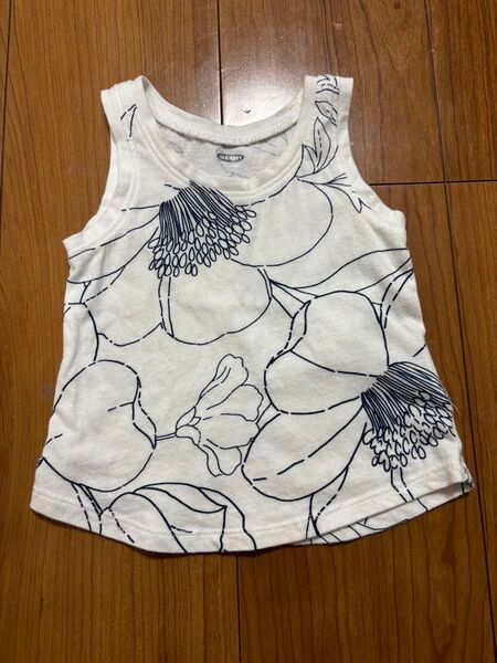 OLD NAVY ノースリーブ 12-18M 花柄 ホワイト