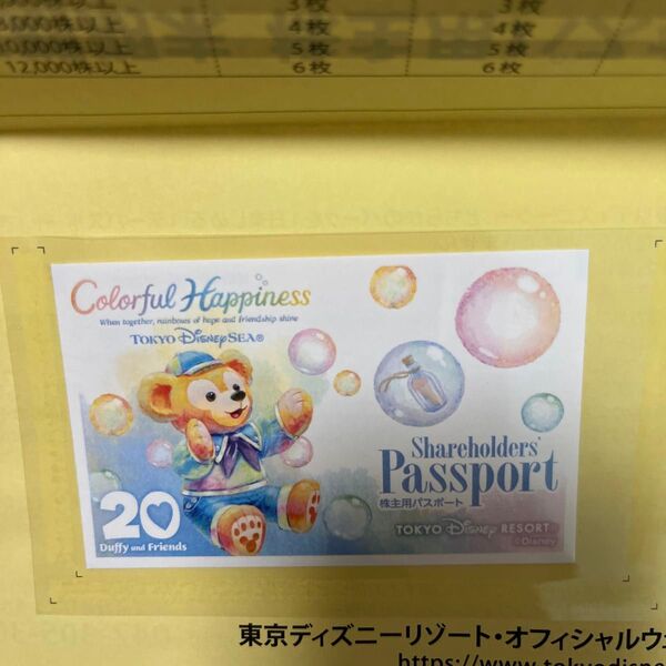 東京 東京ディズニーリゾート 株主用パスポート 2026年6月30日有効期限