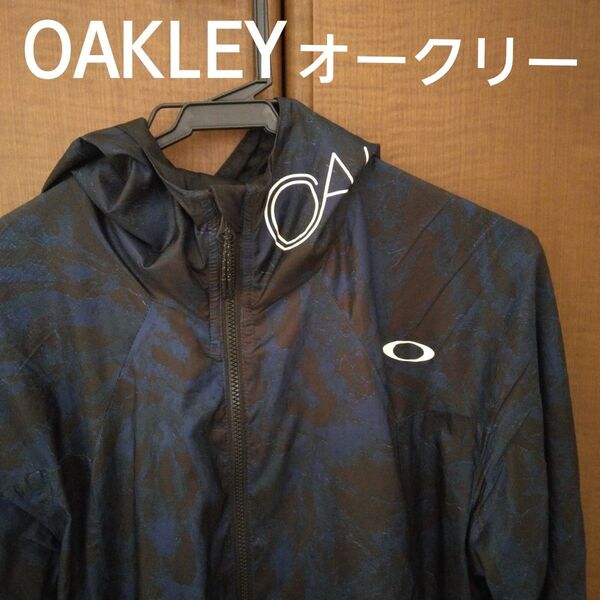 OAKLEY オークリー ナイロンジャケット ジャンパー Mサイズ 青 ブルー 迷彩柄 カモフラージュ柄 ウインドブレーカー