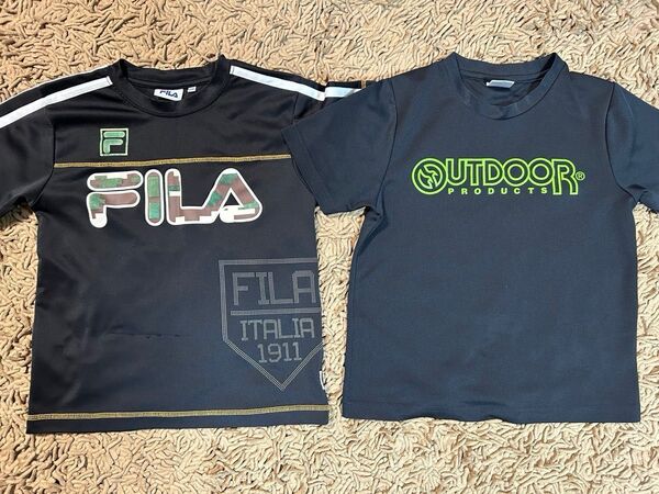 FILA フィラ OUTDOOR アウトドア Tシャツ 2枚セット 140