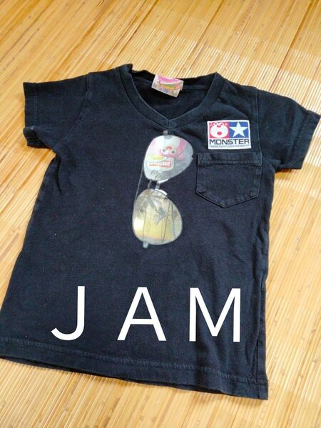 ■タイムセール■JAM グランドスラム ジョイフルモンスターJOYFUL MONSTER 黒 半袖Tシャツ110 プリントアメコミ