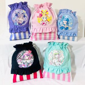 キミとアイドルプリキュア 巾着袋 ハンドメイド 名入れ プレゼント キュアキッス プリキュア キュアズキューン 女の子
