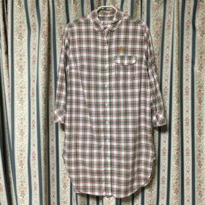  Hysteric Glamour girl embroidery check pattern long shirt One-piece tunic 