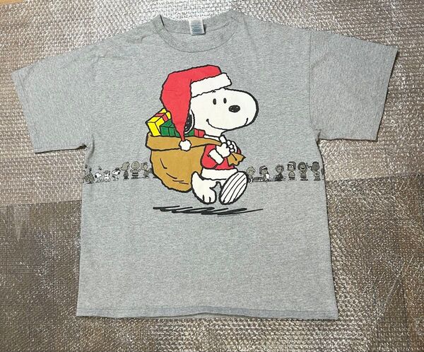 【PEANUTS × スヌーピー クリスマスTシャツ】プリントTシャツ 半袖 XLサイズ 古着