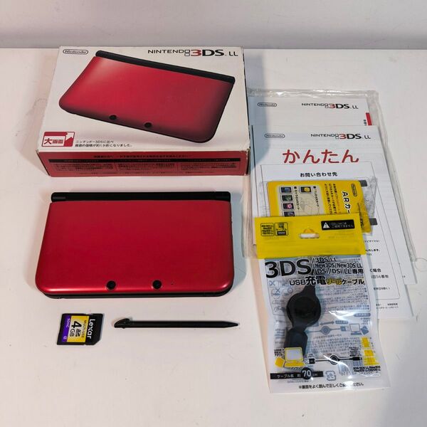 Nintendo 3DS LL 本体 レッド ブラック 動作品 ニンテンドー3DSLL