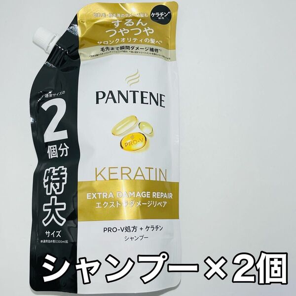 【匿名発送】 P&G PANTENE パンテーン エクストラダメージリペア 詰め替え 特大サイズ シャンプー 600ml × 2個