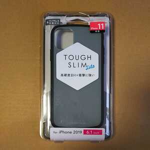 *ELECOM iPhone 11 for TOUGH SLIM LITE case cover height hardness 8H poly- car bone-to gray PM-A19CTSLGY