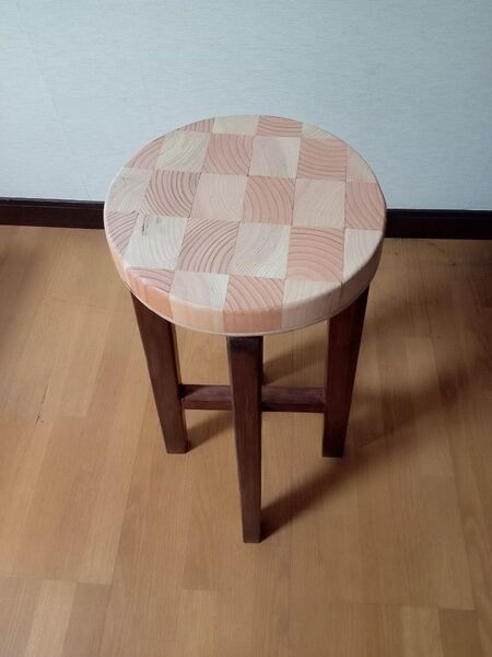 おしゃれスツール ハンドメイド(寄木)