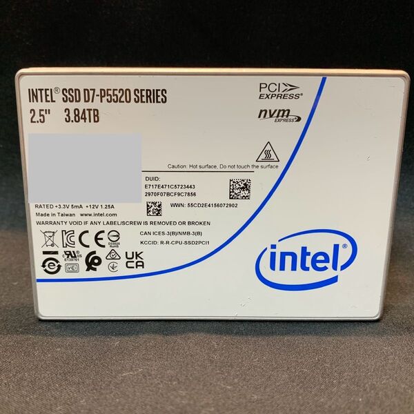 intel D7-P5520 3.84tb 状態良好 動作確認済み (Gen4 U.2 SSD)