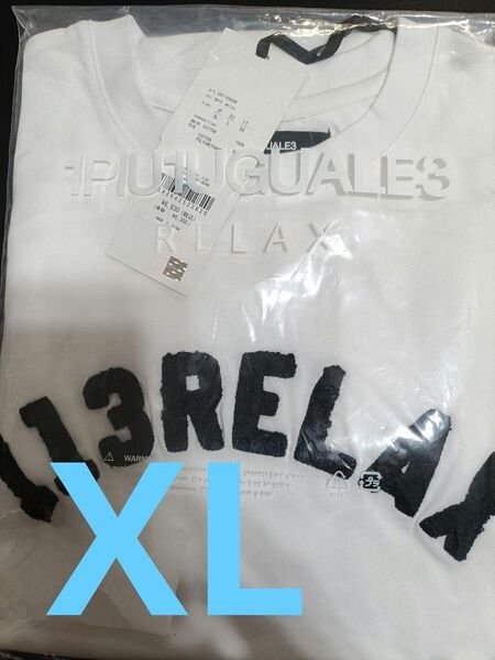 【新品未開封】1PIU1UGUALE3 RELAX 白ウノピゥウノウグァーレトレ リラックス グラデーション3DロゴロングTシャツ