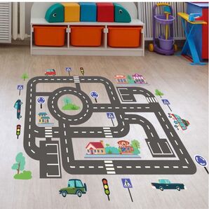ウォールステッカー 壁紙シール キッズ 子供部屋 道路 車 標識 ミニカー インテリア雑貨