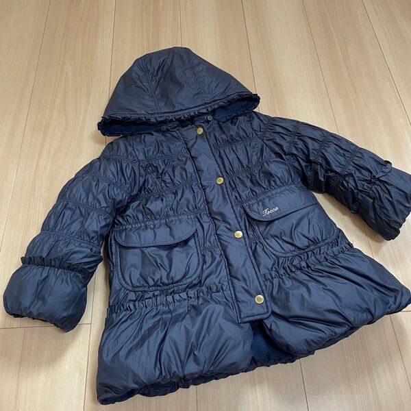 子供服 トッカ TOCCA リバーシブル ダウンコート 100 ネイビー 秋冬