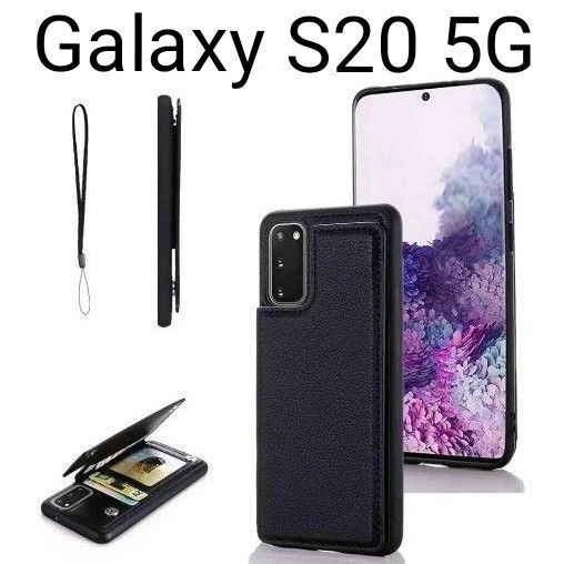 Galaxy S20 5G / SC-51A / SCG01 ケース カード収納 スタンド機能 手帳型 財布型 ブラック