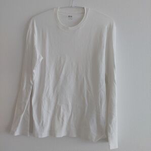 ユニクロ 長袖白 Tシャツ S
