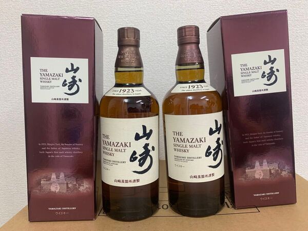 SUNTORY WHISKY サントリー ウイスキー シングルモルト 山崎 旧 NVボトル 箱付2本セット