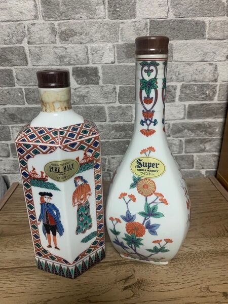 ニッカウイスキー有田焼ボトル2本訳あり 陶器 古酒 有田焼