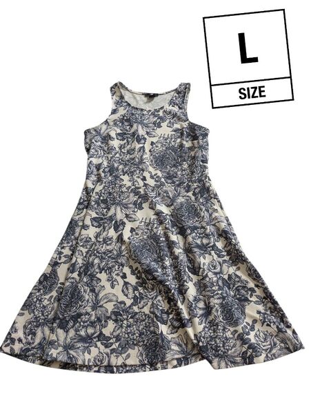 H&M 花柄 ノースリーブ ワンピース Lサイズ
