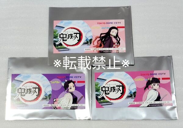 鬼滅の刃 東京ドームシティ トレーディング チケット風カード 禰豆子 しのぶ カナヲ