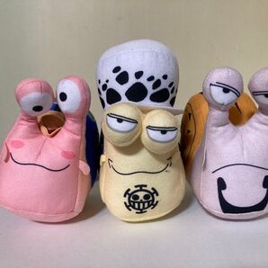 BANDAI「ワンピース 電伝虫ぬいぐるみ」ルフィ・ロー・ルッチ3種セット(未使用品)