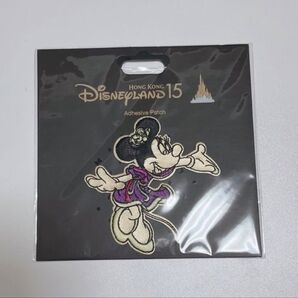 【新品・未使用】 海外 香港ディズニー 限定 15周年 ワッペン アップリケ ミニー