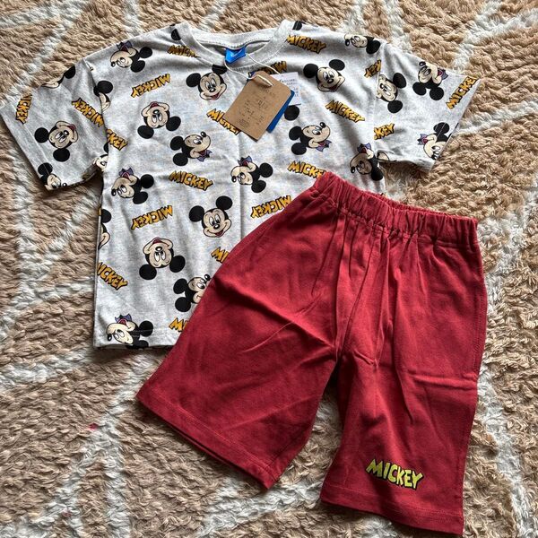 ミッキーマウス Tシャツ&ハーフパンツ 上下セット キッズ