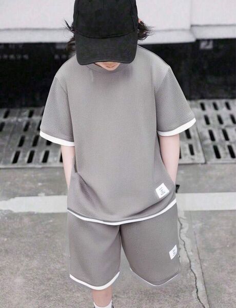 【ラスト1点】セットアップ キッズ ハーフパンツ 120cm 130cm オーバーサイズ おしゃれ 半袖 tシャツ 無地 短パン