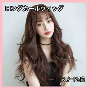 フルウィッグ ライトブラウン ロング カール 医療用 ネット付き 耐熱 高品質